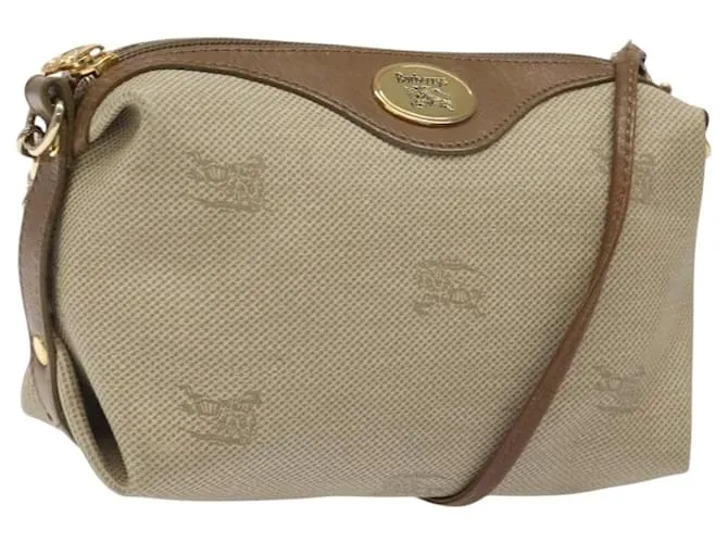 Autre Marque Borsa a Spalla Burberrys PVC Beige Oro Auth BA464 D'oro