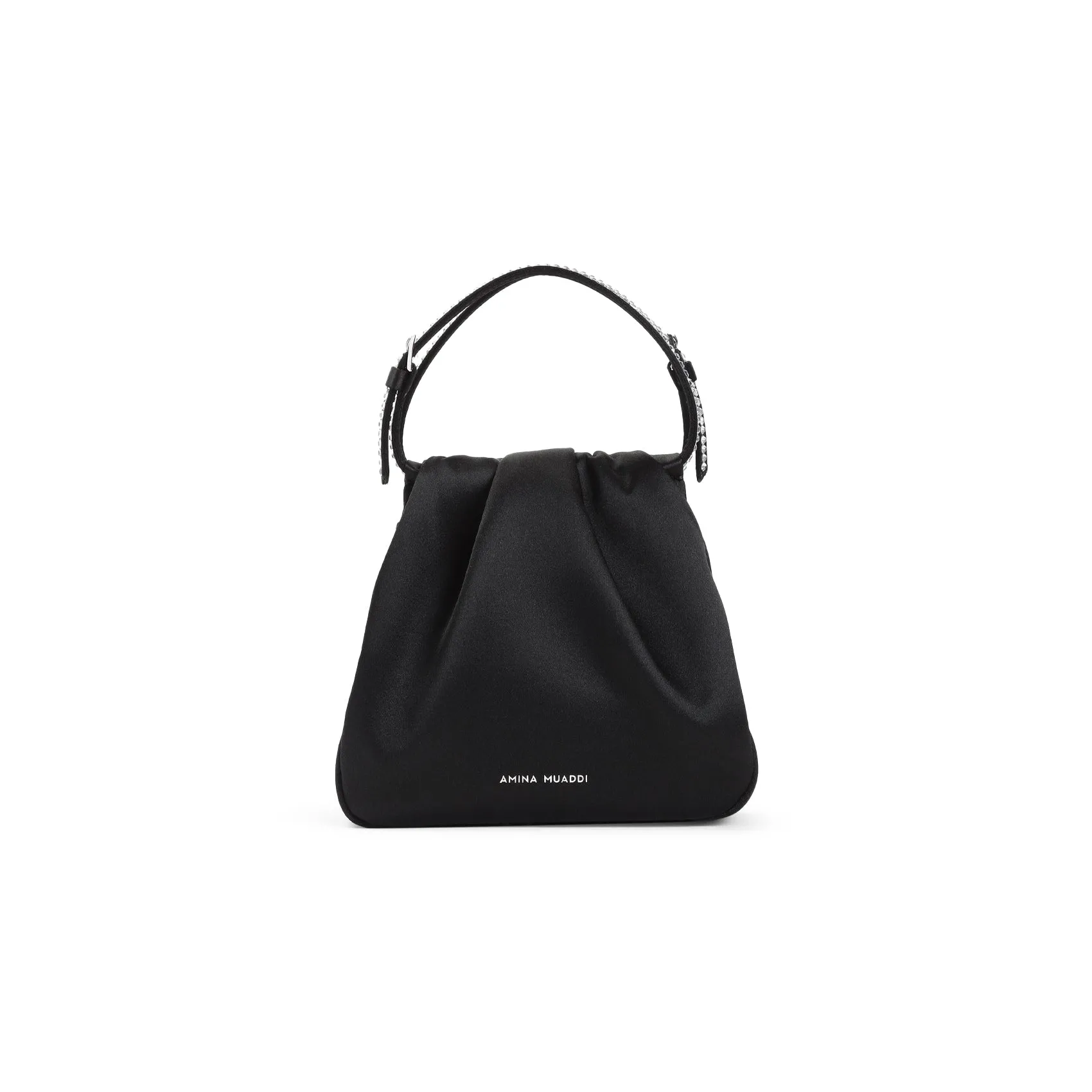 Black Satin And Leather Vittoria Bag