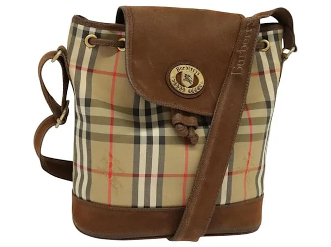 Autre Marque Borsa a spalla Burberrys Nova Check in tela beige oro Auth BA750 D'oro