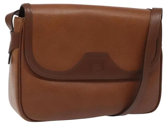 Autre Marque Borsa a Spalla Burberrys in Pelle Oro Marrone Auth BD587 D'oro