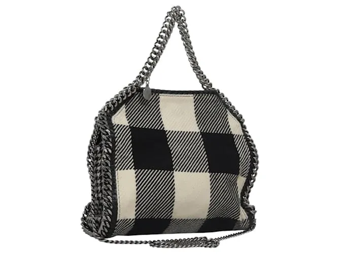 Autre Marque Borsa a mano Stella MacCartney Chain in cotone 2 vie nera Auth BA579 Nero