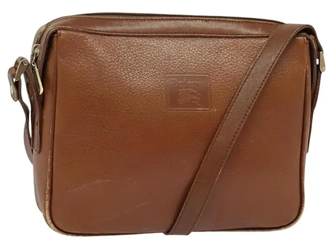 Autre Marque Borsa a Spalla Burberrys in Pelle Marrone Auth BA691