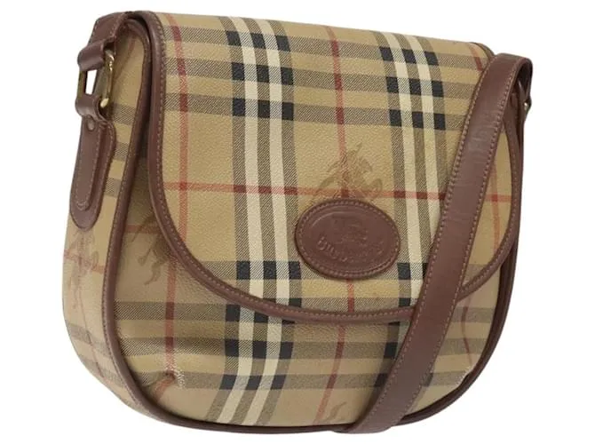 Autre Marque Borsa a spalla Burberrys Nova Check PVC Beige Oro Auth JB025 D'oro