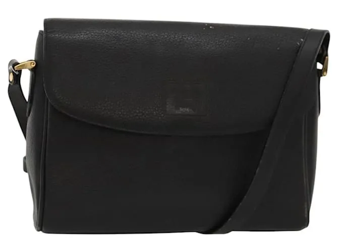 Autre Marque Borsa a spalla Burberrys in pelle nera e oro Auth ep8502 Nero D'oro