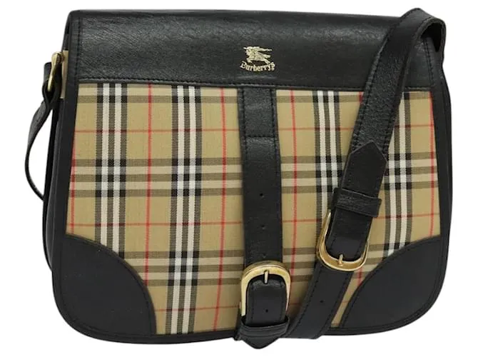 Autre Marque Borsa a spalla Burberrys Nova Check in tela beige oro Auth MX256 D'oro