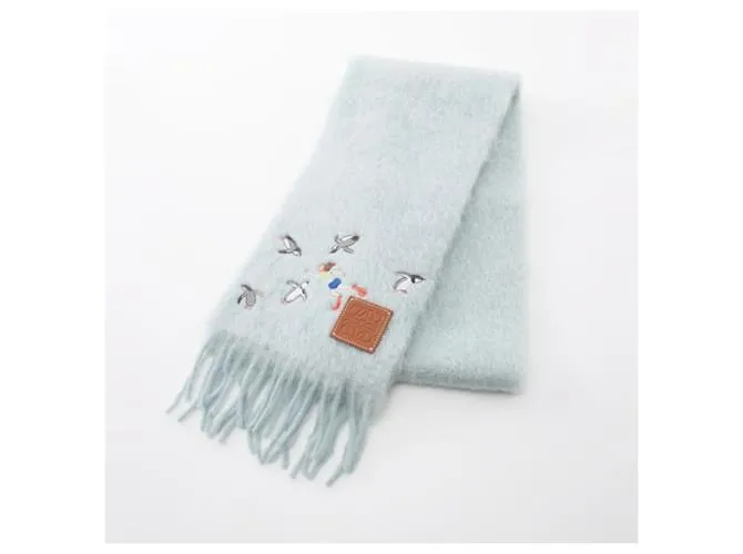 Sciarpa Muffler Pinguino Loewe x Suna Fujita Blu Multicolore