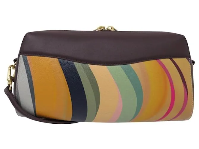 NUOVA BORSA A MANO PAUL SMITH SWIRL W1A-8034-GSWIRL IN CANVAS E PELLE Multicolore