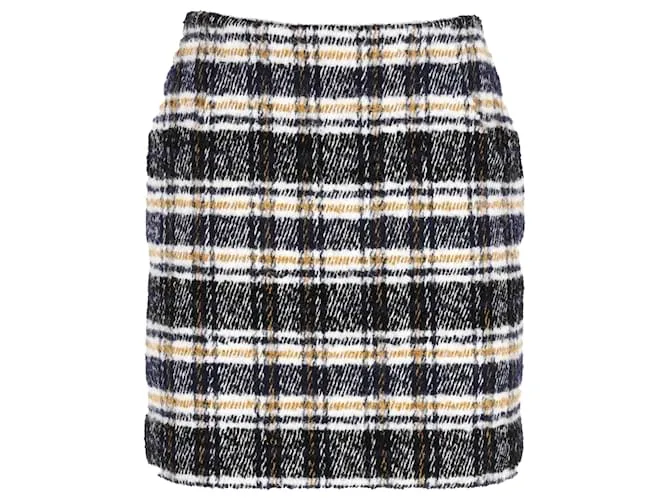 Gonna Mini a Quadri Maje in Acrilico Multicolore