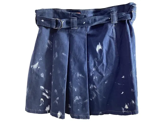 Gonna in denim dipinta Blå Konst di Acne Studios in cotone blu Blu chiaro