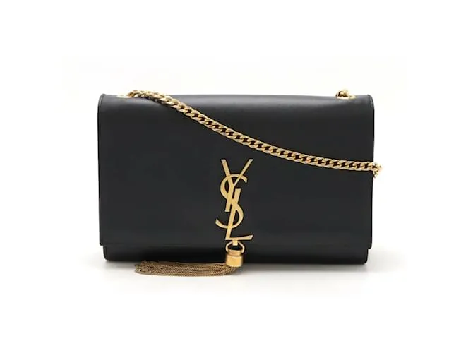 Borsa a spalla con catena monogramma Classic Kate di Yves Saint Laurent Nero