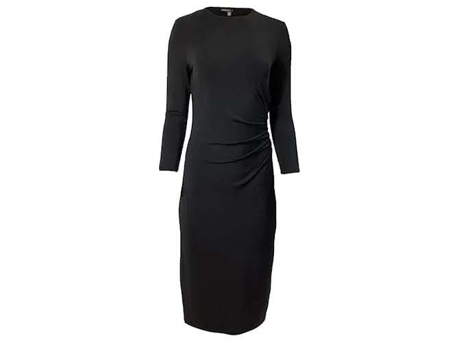 Abito Midi Crepe Theory in Viscosa Nera Nero