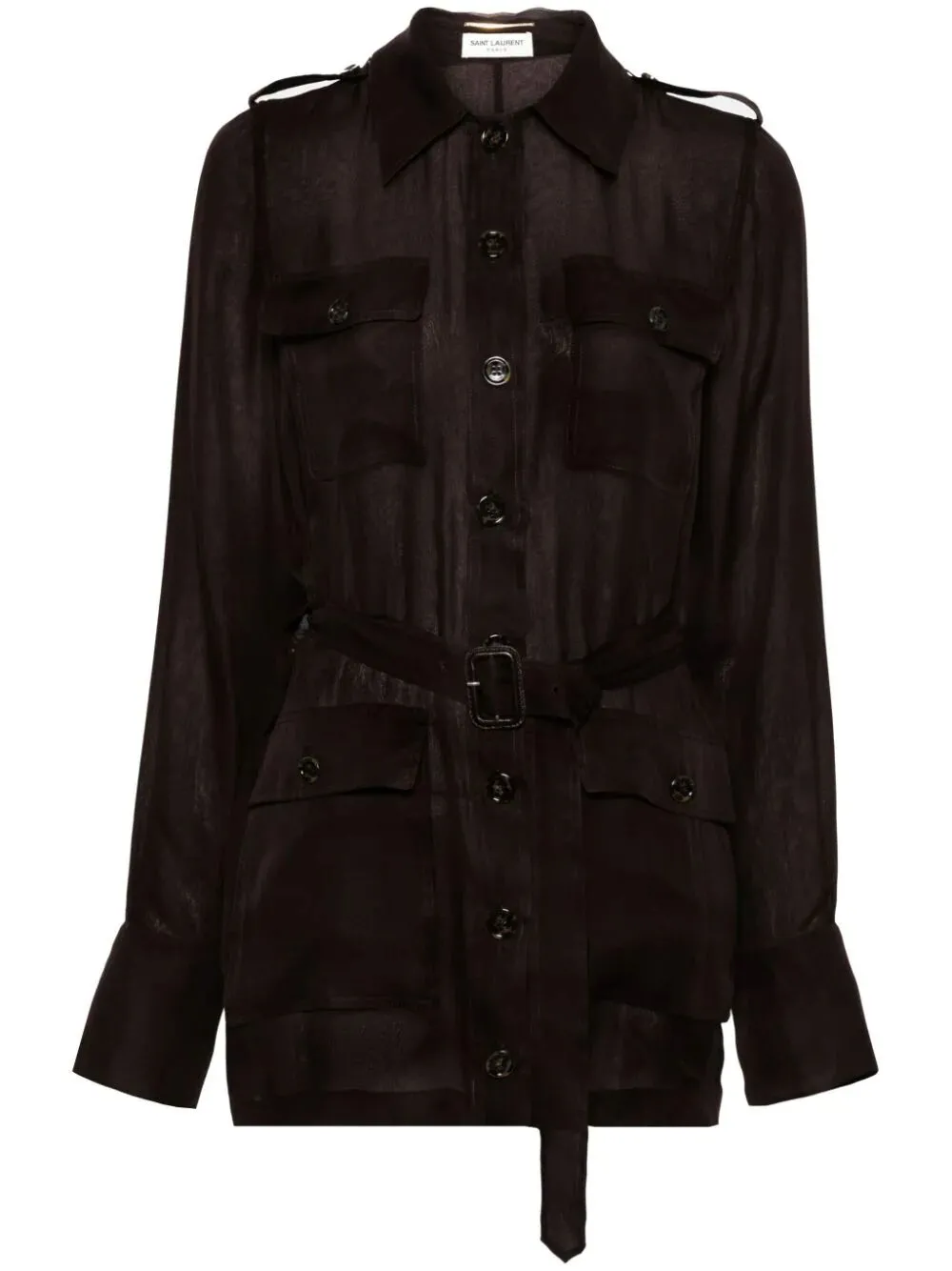 Abito Saharienne In Mussola Di Seta