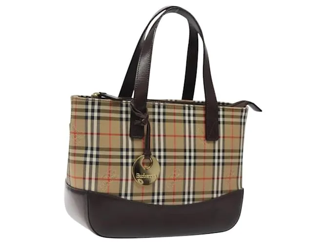 Autre Marque Borsa a mano in tela beige con motivo Nova Check di Burberrys, oro, autentica am8237 D'oro
