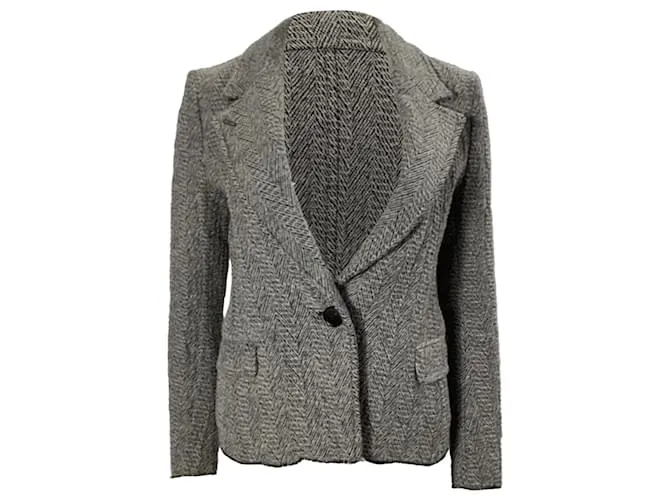 Blazer in poliestere grigio a spina di pesce Isabel Marant Étoile