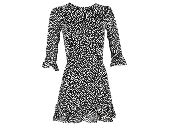 Abito Mini a Pois Doutzen di Reformation in Viscosa Nera Nero