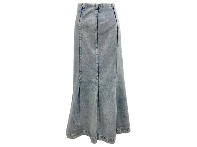 Gonna midi in denim blu chiaro Levine di Khaite