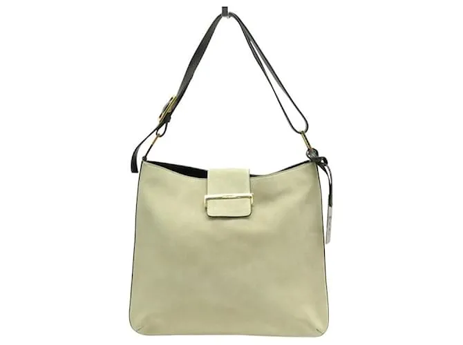 BORSA A MANO YVES SAINT LAURENT SHOPPING 7009 PELLE E CAMOSCIO NERO BEIGE