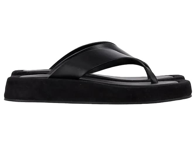 The row I sandali Row Ginza in pelle nera e camoscio Nero