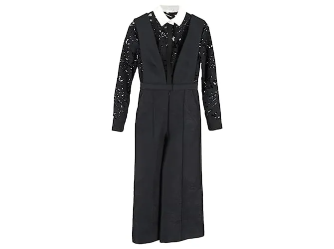 Self portrait Tuta Jacquard Botanico Autoritratto in Poliestere Nero