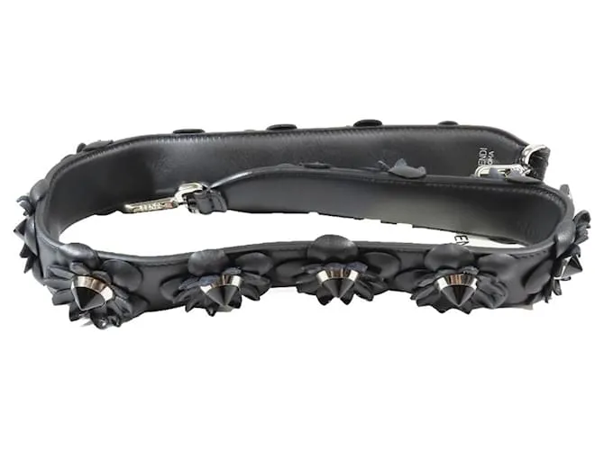 Accessorio per borsa in pelle Fendi Strap You con catena Nero
