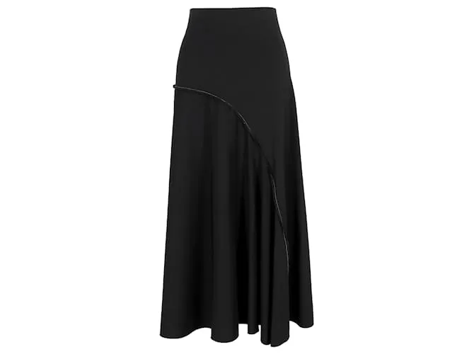 La gonna midi in crepe elasticizzato a pannelli Chouli di The Row in viscosa nera Nero