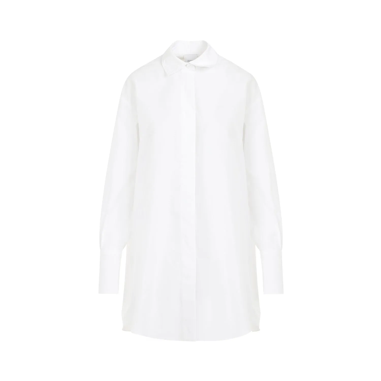 White Cotton Mini Shirt Dress