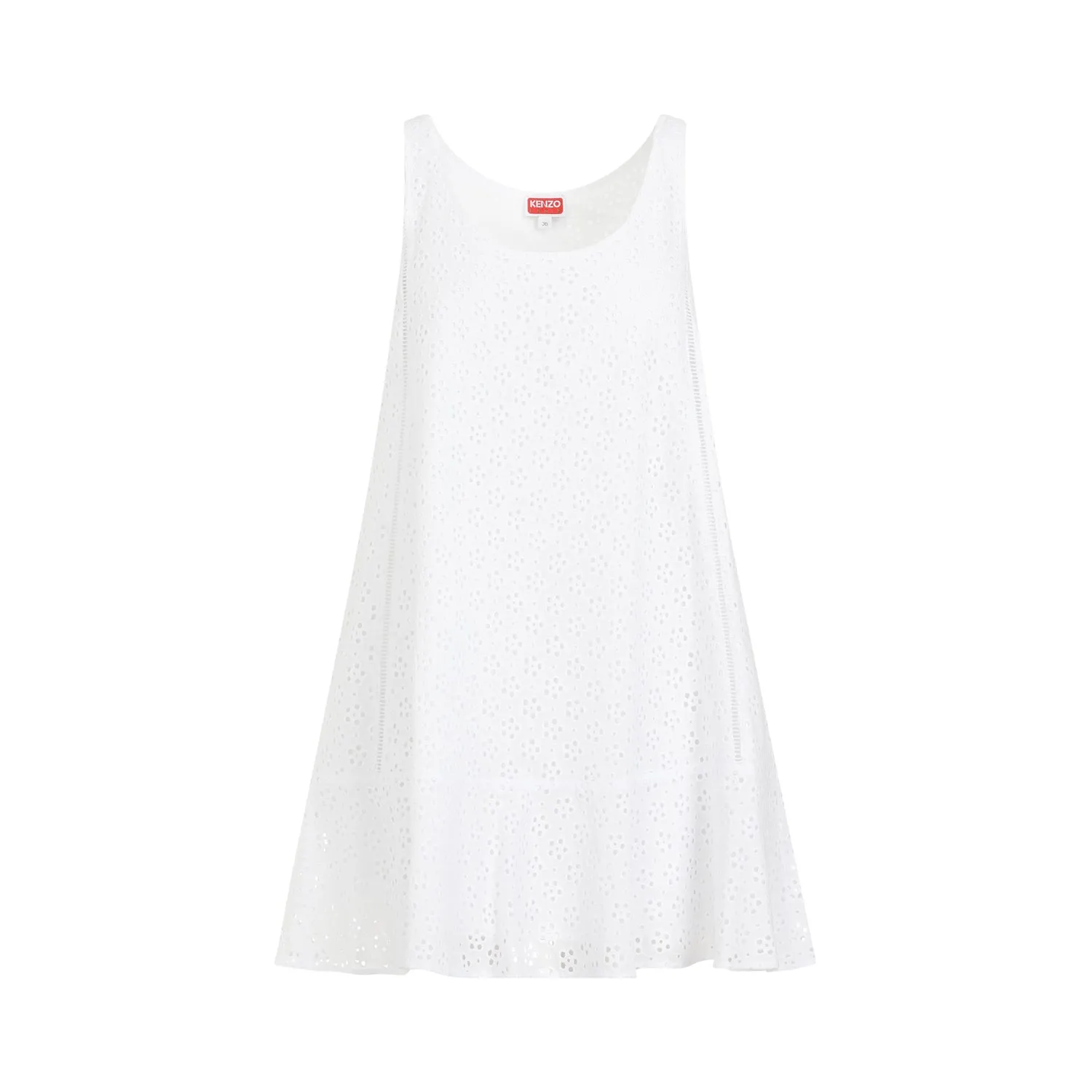 White Broderie Anglaise Cotton Mini Dress