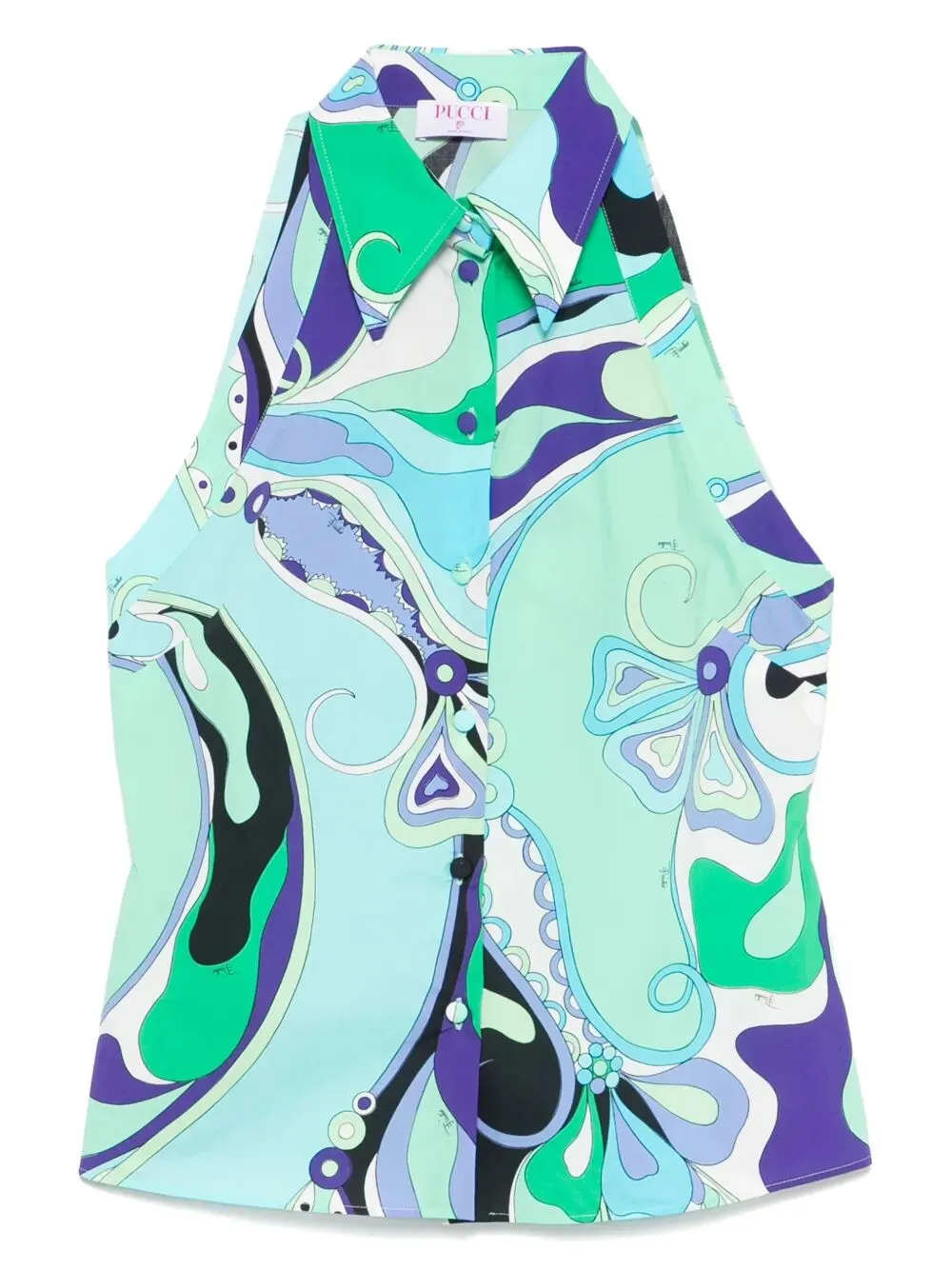 Camicia Senza Maniche Con Stampa Marmo