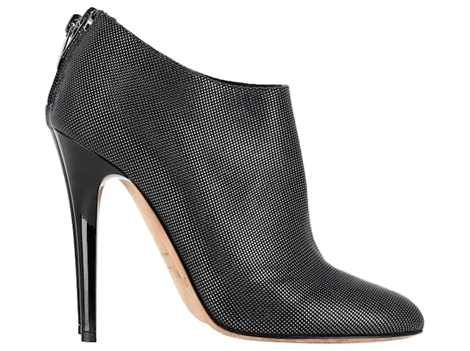 Stivali con tacco alto Mendez in pelle nera glitterata Jimmy Choo Nero