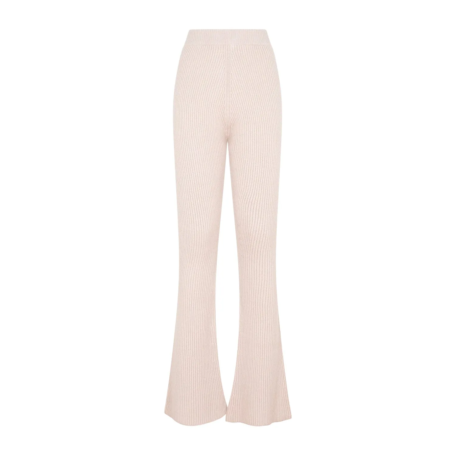 Nude Fleece Wool Flare Knit Rib Pant