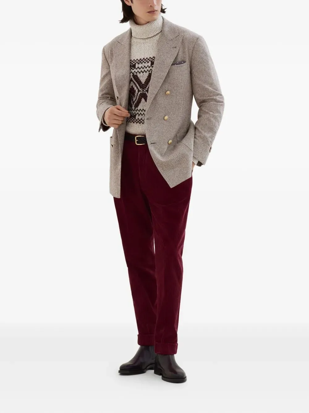 Blue Virgin Wool Midi Skirt