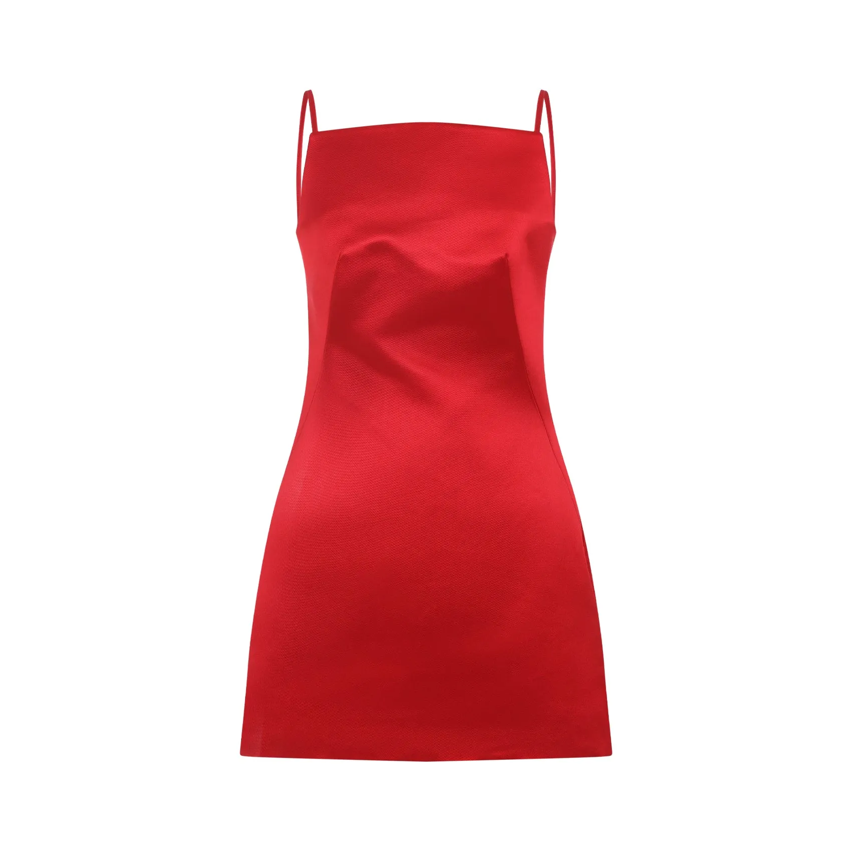 Vermilion Red Silk Mini Dress