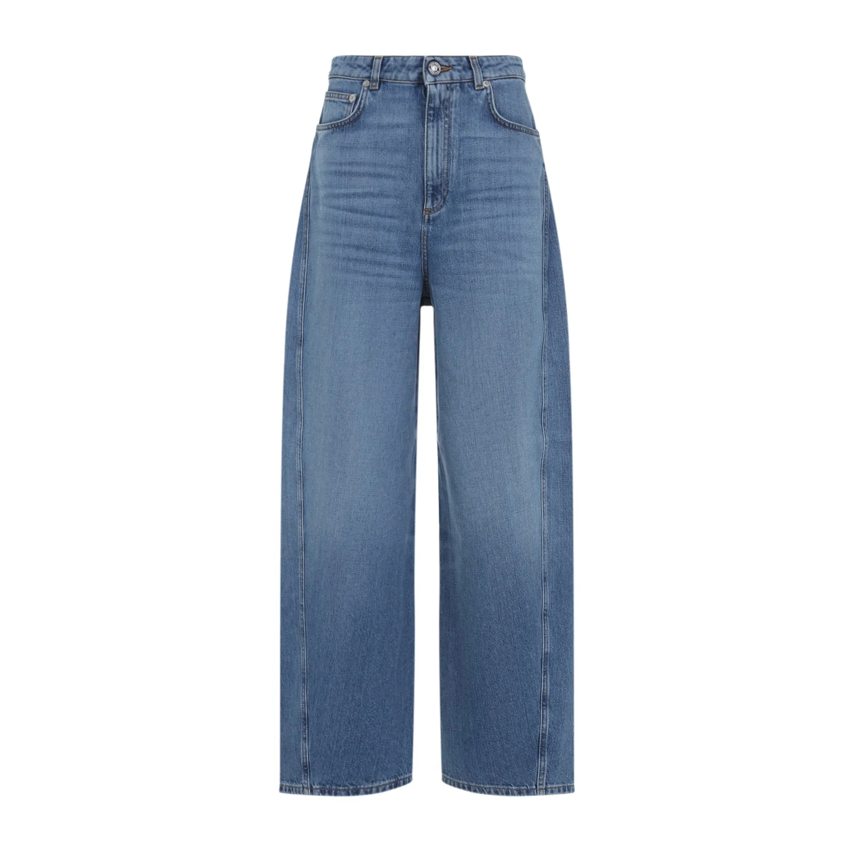 Medium Blue Cotton Trousers