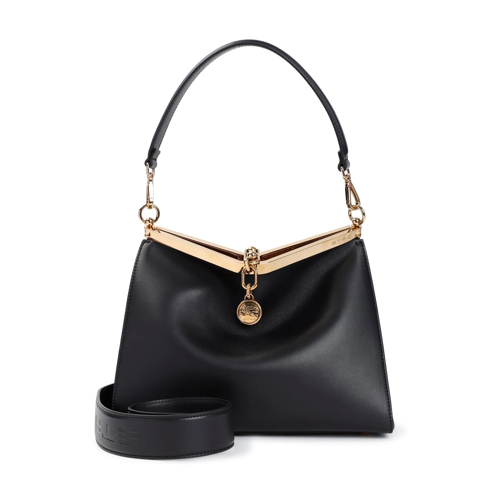 Black Vela M Calf Leather Bag