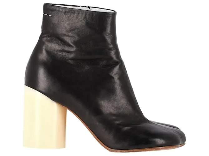 Maison Martin Margiela Stivaletti a punta quadrata MM6 Maison Margiela in pelle nera Nero