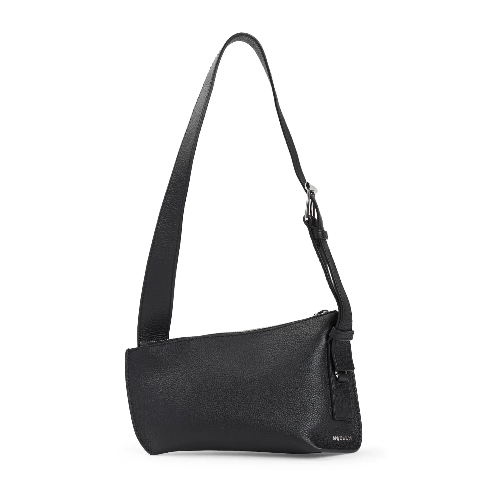 Black Calf Leather Sling Pouch