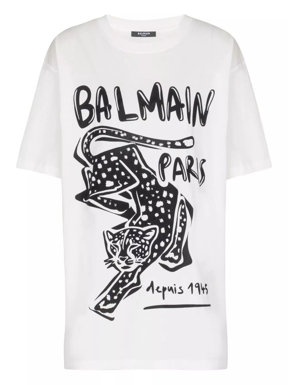 T-shirt stampa leopardo di Balmain