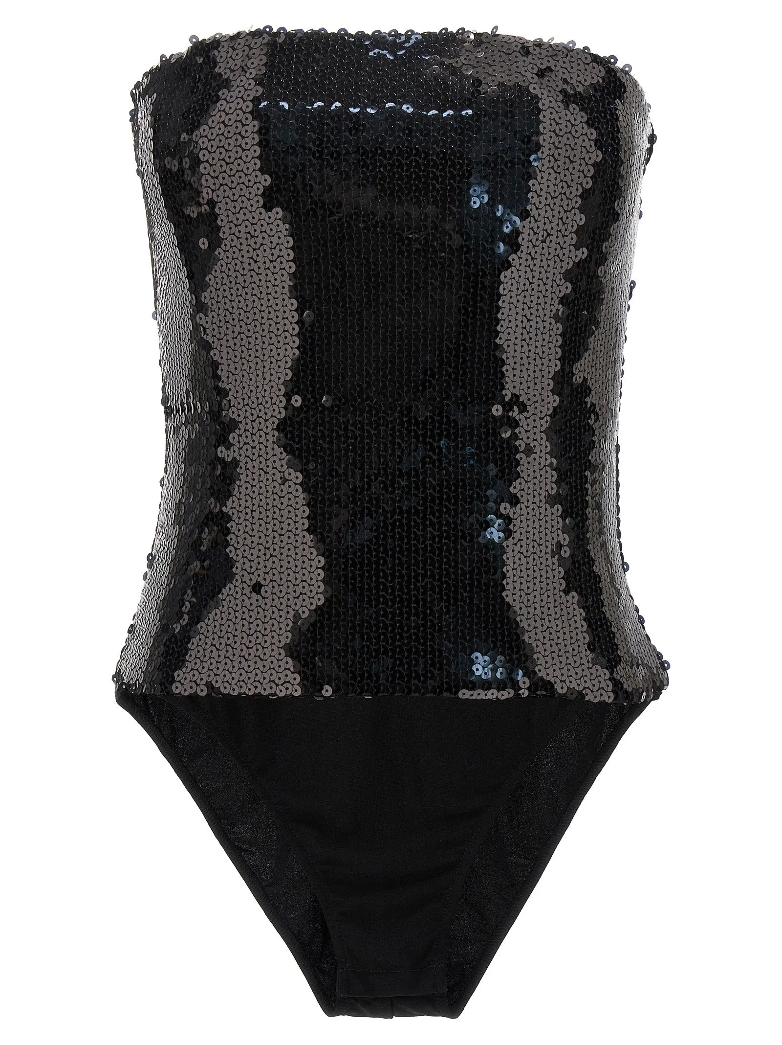 Sequin Bodysuit Top Nero