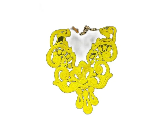 Paul Smith Collana in pizzo vintage unica Giallo