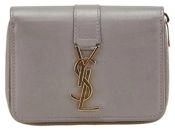 Yves Saint Laurent Portafoglio in pelle Saint Laurent YSL Grigio