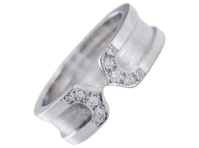 Anello in diamante Cartier C2 Au750 Taglia 11 Argento Metallico