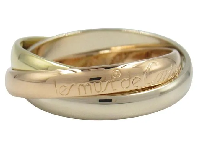 Anello Cartier Trinity Au750 Taglia 10.5 D'oro Metallico