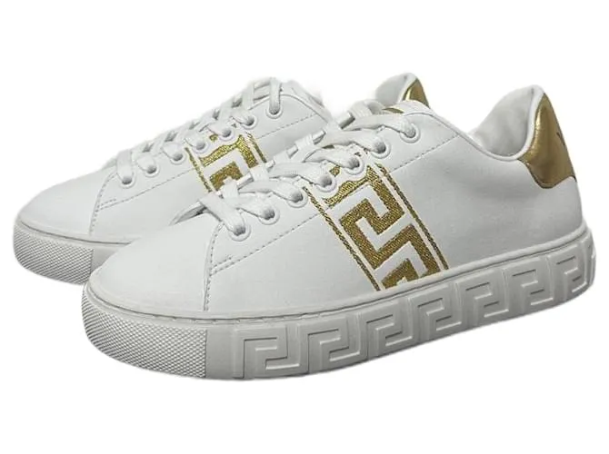 Sneakers Greca Versace Bianco D'oro