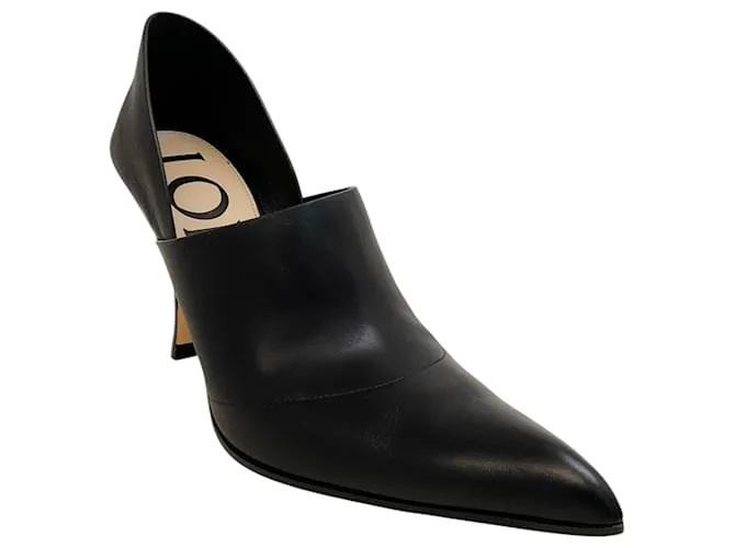 Décolleté piegati in pelle nera Loewe Nero