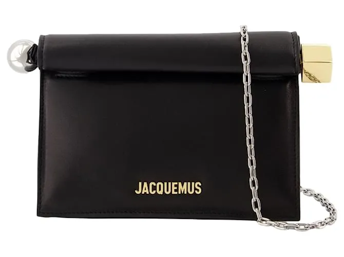 La Piccola Pochette Rotonda Quadrata - Jacquemus - Pelle - Nero