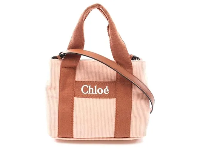 Chloé Borsa a Spalla in Tela e Pelle di Velluto Chloe Rosa