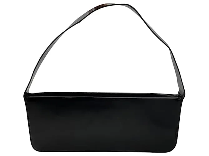 Borsa a spalla classica in pelle nera Jil Sander Nero