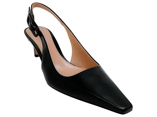 Décolleté Lindsay Slingback in pelle nera Gianvito Rossi Nero