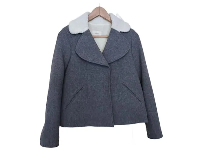 Ba&sh Cappotto Peacoat Corto in Lana TXS/S Grigio