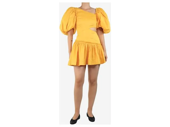 Maje Abito mini giallo con tagli - taglia UK 8